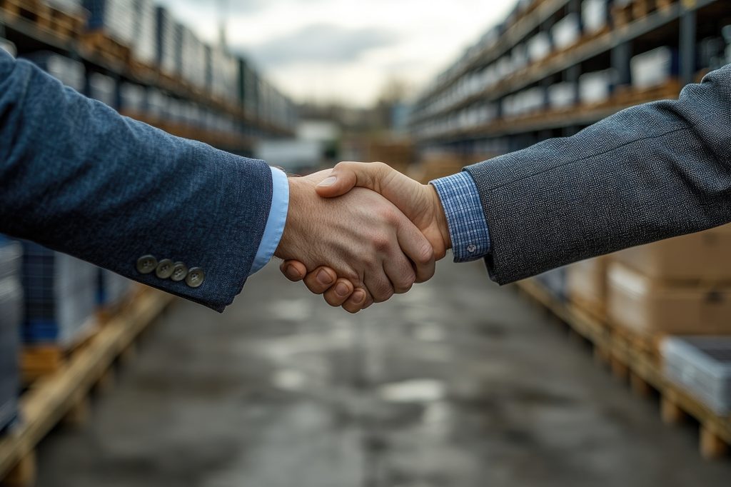 two men shaking hands